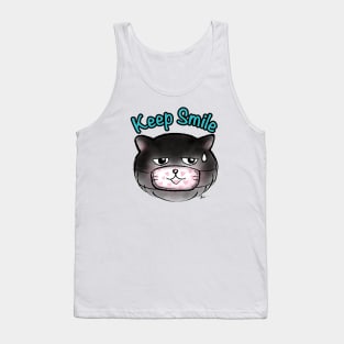 Keep smile black cat Tank Top